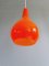 Suspension Scandinave en Opaline Orange, 1960s 7