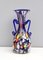 Blaue Vintage Jugendstil Vase aus Muranoglas von Fratelli Toso, Italy 1