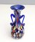 Blaue Vintage Jugendstil Vase aus Muranoglas von Fratelli Toso, Italy 2