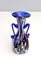 Blaue Vintage Jugendstil Vase aus Muranoglas von Fratelli Toso, Italy 3