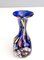 Blaue Vintage Jugendstil Vase aus Muranoglas von Fratelli Toso, Italy 4