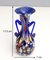 Blaue Vintage Jugendstil Vase aus Muranoglas von Fratelli Toso, Italy 12