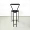 Italian Modern High Stool in Black Metal and Rubber, 1980s 5