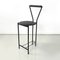 Italian Modern High Stool in Black Metal and Rubber, 1980s 2