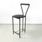 Italian Modern High Stool in Black Metal and Rubber, 1980s, Image 2