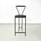 Italian Modern High Stool in Black Metal and Rubber, 1980s 1