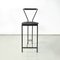 Italian Modern High Stool in Black Metal and Rubber, 1980s, Image 1