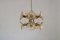 Mid-Century Brass & Glass Ceiling Lamp from Sische Leuchten, Image 1