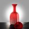 Vintage Red Hand-Blown Studio Glass Vase in Square Shape, 1970s 3