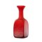 Vintage Red Hand-Blown Studio Glass Vase in Square Shape, 1970s 1