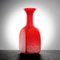 Vintage Red Hand-Blown Studio Glass Vase in Square Shape, 1970s 2