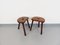 Vintage Brutalist Tripod Stools in Fir, 1950s, Set of 2 1