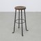 Brutalist Bar Stools in Wrought Iron, 1960s, Set of 5 2