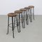 Brutalist Bar Stools in Wrought Iron, 1960s, Set of 5 1