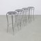 Bar Stools in Chrome & Wood, 1980s, Set of 4 1