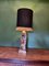 Pilgrim Wood Sculpture Lamp with Black Cylindrical Lampshade in Linen from Houlès 5