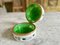 Green Glass and White Opaline Glass Lidded Box with Floral Painting, 1890s 12