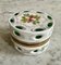 Green Glass and White Opaline Glass Lidded Box with Floral Painting, 1890s 1