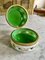 Green Glass and White Opaline Glass Lidded Box with Floral Painting, 1890s 9