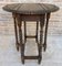 Round Folding Center Oak Table with Carved Top and Solomonic Legs, 1940s 1