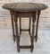 Round Folding Center Oak Table with Carved Top and Solomonic Legs, 1940s, Image 1