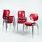 Rote stapelbare SE68 Stühle von Egon Eiermann für Wilde & Spieth, 2er Set 2