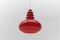 Lipstick Red Glass Ceiling Lamp from Peill & Putzler, 1960s 1