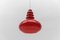 Lipstick Red Glass Ceiling Lamp from Peill & Putzler, 1960s, Image 1