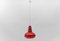 Lipstick Red Glass Ceiling Lamp from Peill & Putzler, 1960s 5