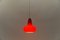 Lampada da soffitto in vetro rosso di Peill & Putzler, anni '60, Immagine 7
