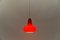 Lipstick Red Glass Ceiling Lamp from Peill & Putzler, 1960s 7