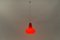 Rote Lippenstift Deckenlampe aus Glas von Peill & Putzler, 1960er 3