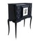 Art Deco Black Lacquer Secretaire with Etched Mirror 3