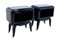 French Art Deco Open Nightstands in Black Piano Lacquer, 1930s-1940s, Set of 2 3