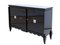 Credenza Art Deco laccata nera con stemmi cromati, Francia, anni '30, Immagine 4