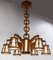 French Beech Chandelier with Wooden Chain, 1940s, Image 13