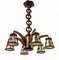 French Beech Chandelier with Wooden Chain, 1940s 3