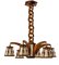 Lámpara de araña francesa de haya con cadena de madera, años 40, Imagen 5