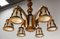 French Beech Chandelier with Wooden Chain, 1940s 10