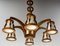 French Beech Chandelier with Wooden Chain, 1940s 11