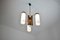 3-Light Glass and Wood Pendant attributed to Stilnovo, 1960s 8