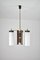 3-Light Glass and Wood Pendant attributed to Stilnovo, 1960s 4