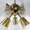 Brass and Opaline Glass Sputnik Chandelier attributed to Kamenicky Senov, 1970s 7