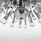 Italian Space Age Chrome and Crystal Glass Chandelier, 1970s 9