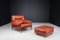 Mid-Century Leather Lounge Chair and Ottoman by Carlo de Carli, Italy, 1970s, Set of 2, Image 15