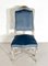 Sedie in stile Regency in legno e velluto azzurro, Belgio, inizio XXI secolo, set di 8, Immagine 5