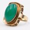 8 Karat Yellow Gold Chrysoprase Ring, 1970s 1