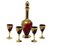 Italian Tre Fuochi Liquor Set in Ruby Red Crystal Glass, 1950s, Set of 5 3