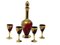 Italian Tre Fuochi Liquor Set in Ruby Red Crystal Glass, 1950s, Set of 5, Image 3