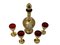 Italian Tre Fuochi Liquor Set in Ruby Red Crystal Glass, 1950s, Set of 5 2